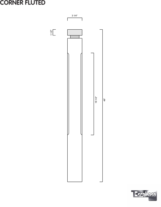 (18130) SMALL CORNER FLUTED POST