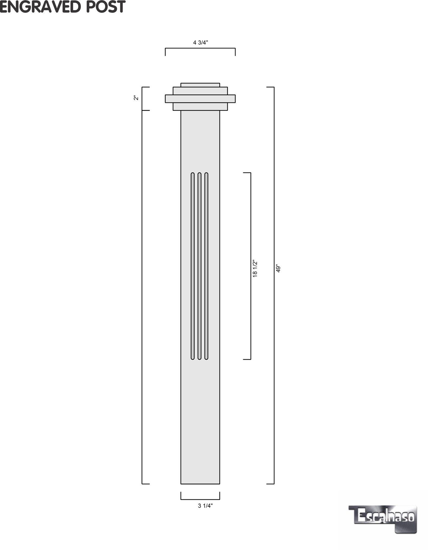 (18140) SMALL ENGRAVED POST WITH CAP