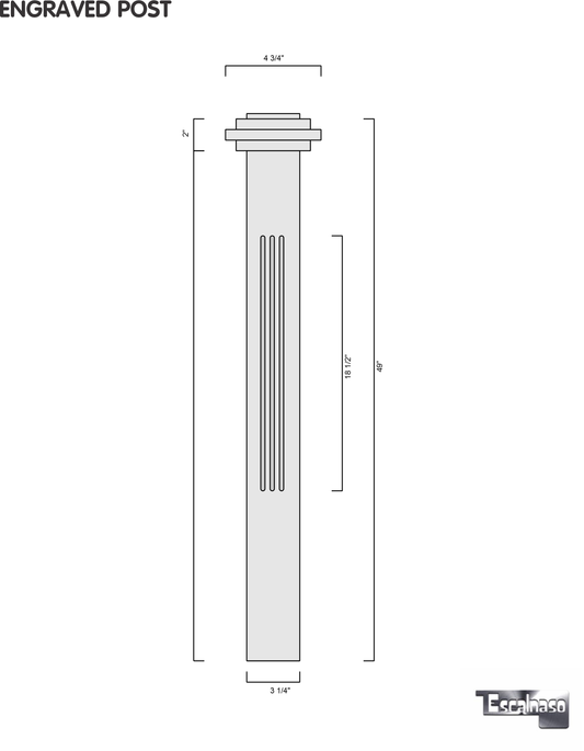 (18140) SMALL ENGRAVED POST WITH CAP