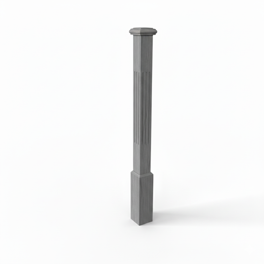 (18142) SMALL ENGRAVED POST WITH CAP AND BASE