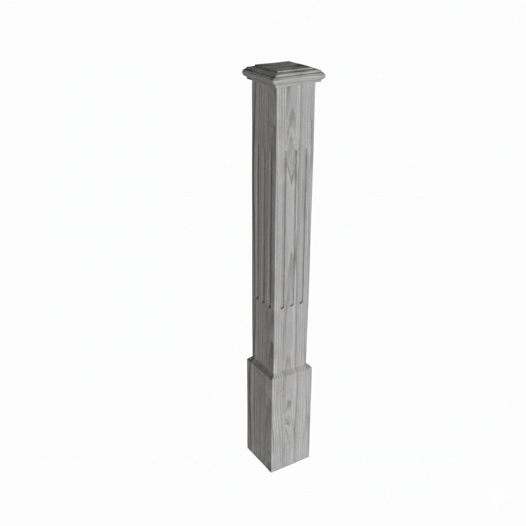 (18143) LARGE ENGRAVED POST WITH CAP AND BASE