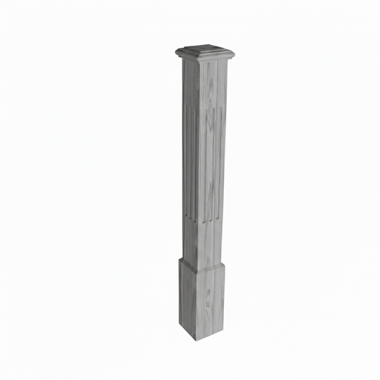 (18143) LARGE ENGRAVED POST WITH CAP AND BASE