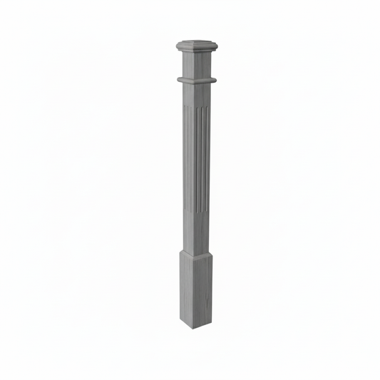 (18144) SMALL ENGRAVED POST WITH CAP BASE AND TOP TRIM