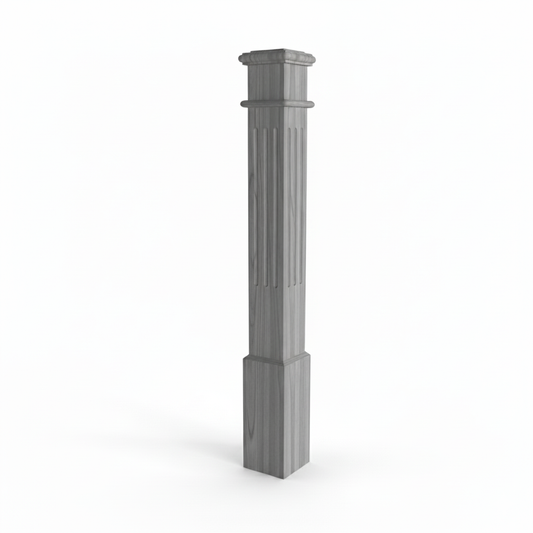 (18145) LARGE ENGRAVED POST WITH CAP BASE AND TOP TRIM
