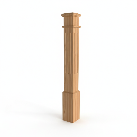 (18145) LARGE ENGRAVED POST WITH CAP BASE AND TOP TRIM