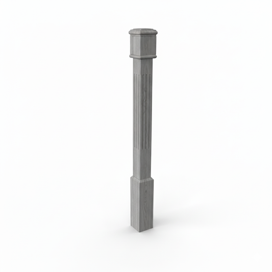 (18146) SMALL ENGRAVED POST WITH CAP BASE HEADER AND TOP TRIM