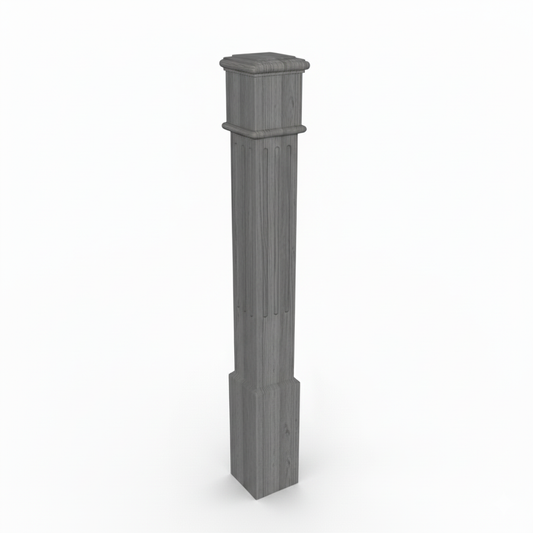 (18147) LARGE ENGRAVED POST WITH CAP BASE HEADER AND TOP TRIM
