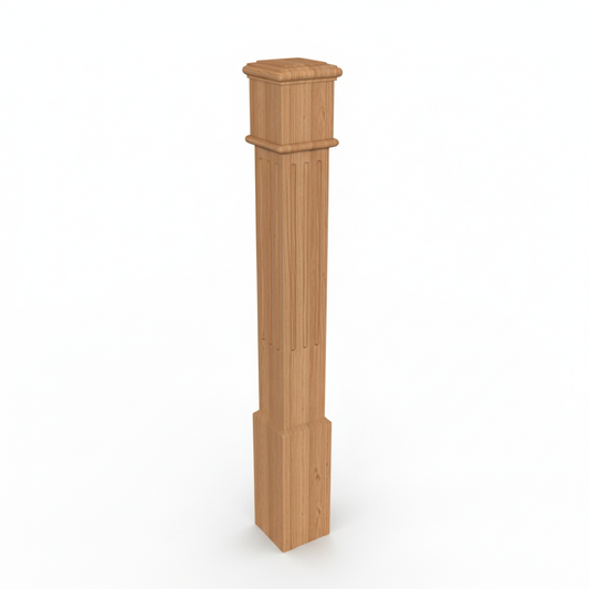 (18147) LARGE ENGRAVED POST WITH CAP BASE HEADER AND TOP TRIM