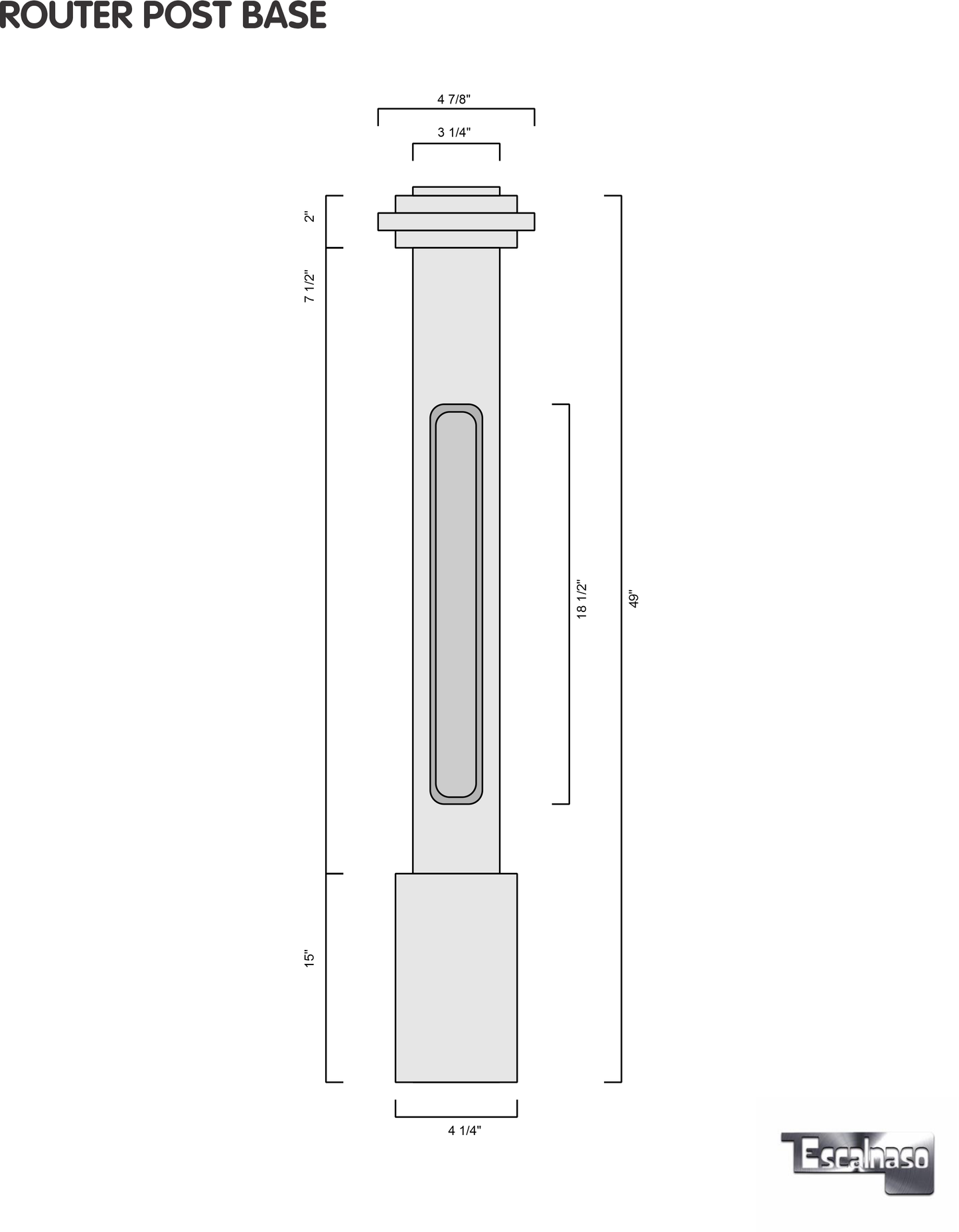 (18152) SMALL ROUTER POST WITH CAP AND BASE