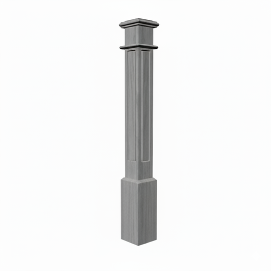 (18155) LARGE ROUTER POST WITH CAP BASE AND TOP TRIM