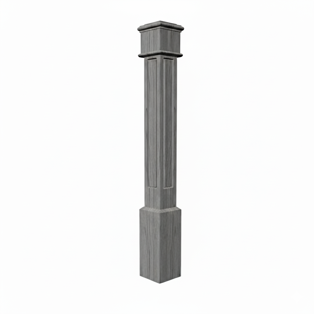 (18157) LARGE ROUTER POST WITH CAP BASE TOP TRIM AND HEADER