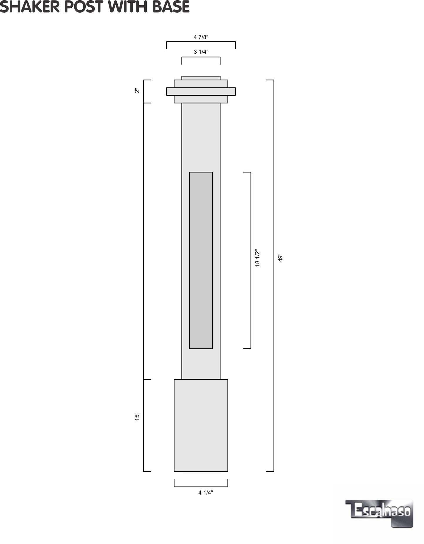 (18162) SMALL SHAKER POST WITH CAP AND BASE