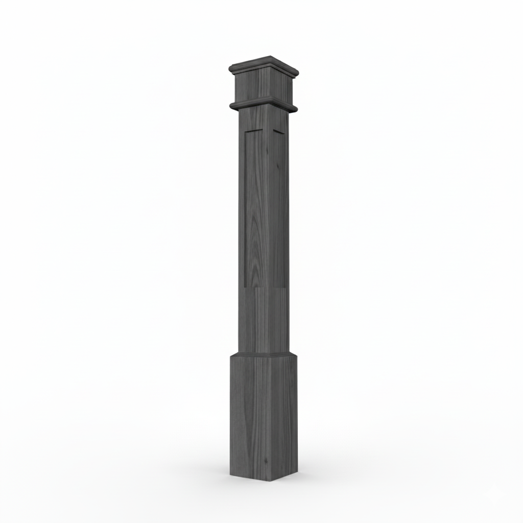 (18167) LARGE SHAKER POST WITH CAP BASE TOP TRIM AND HEADER