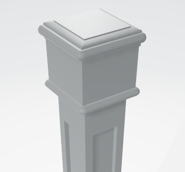 (18166) SMALL SHAKER POST WITH CAP BASE TOP TRIM AND HEADER