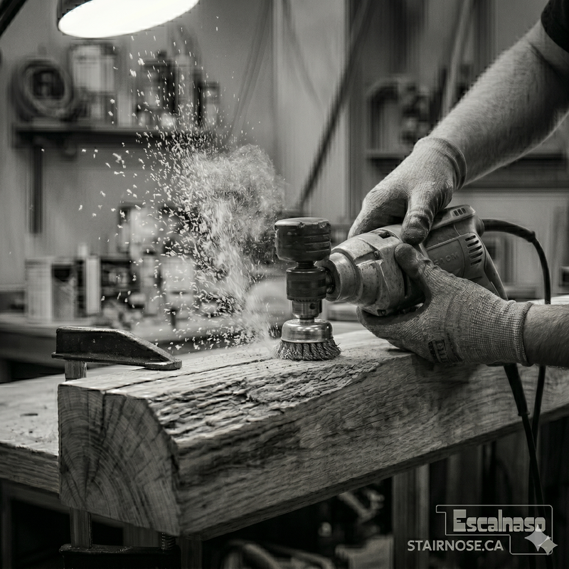 WE CAN WIRE BRUSH YOUR WOOD BEFORE STAINING TO HAVE A MORE RUSTIC LOOK