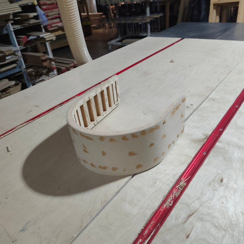 OUR CLIENT HAD BUILT THIS CUSTOM PIECE.

WE ADDED A VENEER OF REAL WOOD TO ALLOW FOR STAINING.