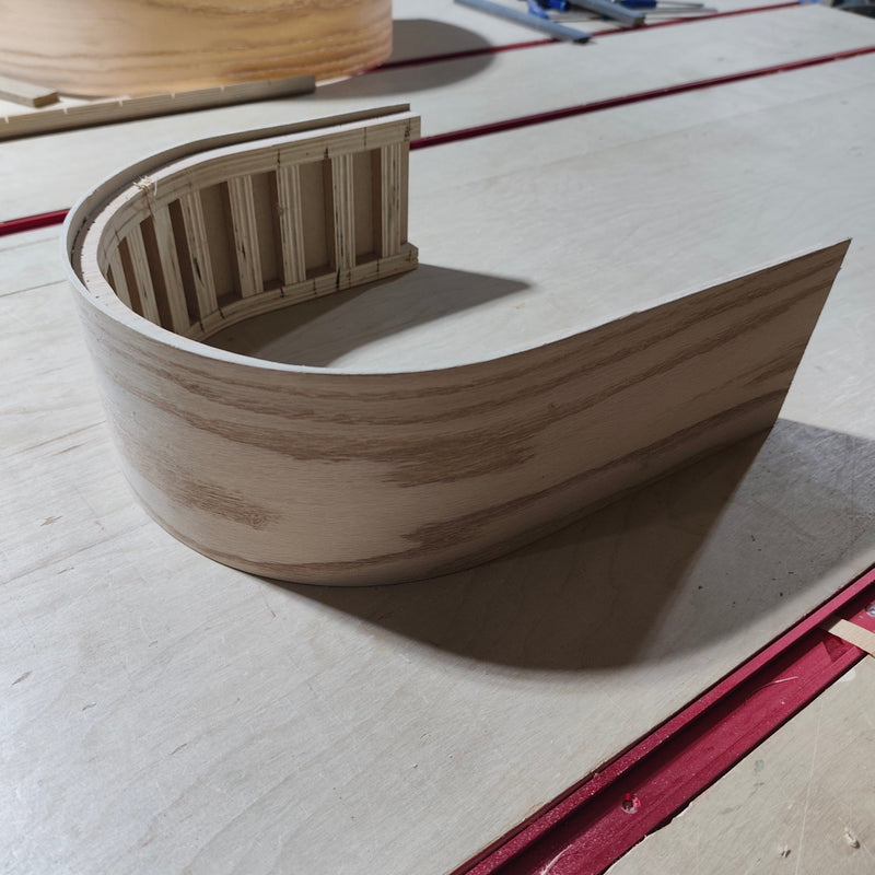 OUR CLIENT HAD BUILT THIS CUSTOM PIECE.

WE ADDED A VENEER OF REAL WOOD TO ALLOW FOR STAINING.