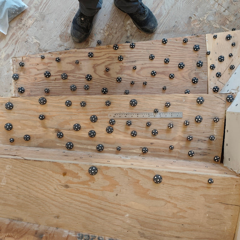 OUR NEW PROCESS OF SCANNING STAIRS.  WE HOPE TO BE ABLE TO PROVIDE EXACT FITTING TREADS TO SPEED UP THE INSTALATION PROCESS