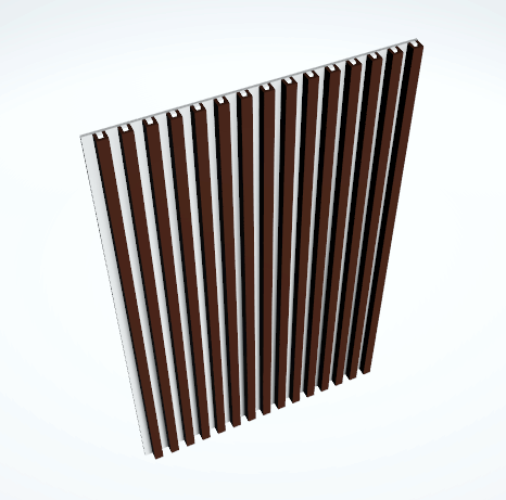 SLAT WALL MADE FROM FLOORING MATERIAL