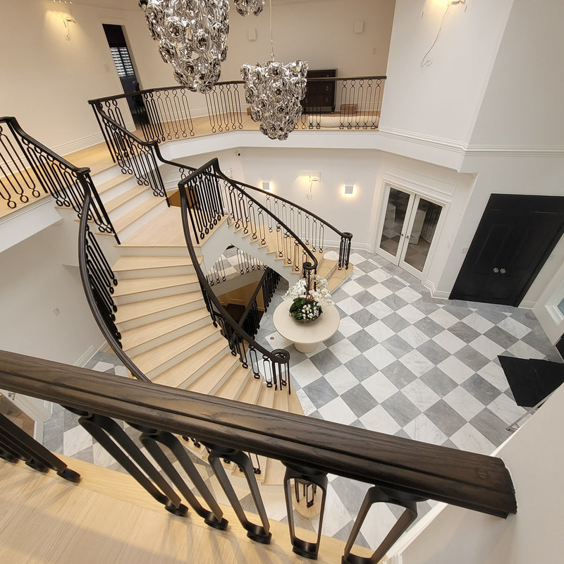 CUSTOM HAND MADE TREADS FROM SOLID WOOD STAINED TO A COMPLEMENTARY COLOUR BY AJ

INSTALLED BY WOODPECKER FLOORING FOR FEATURE PROJECTS