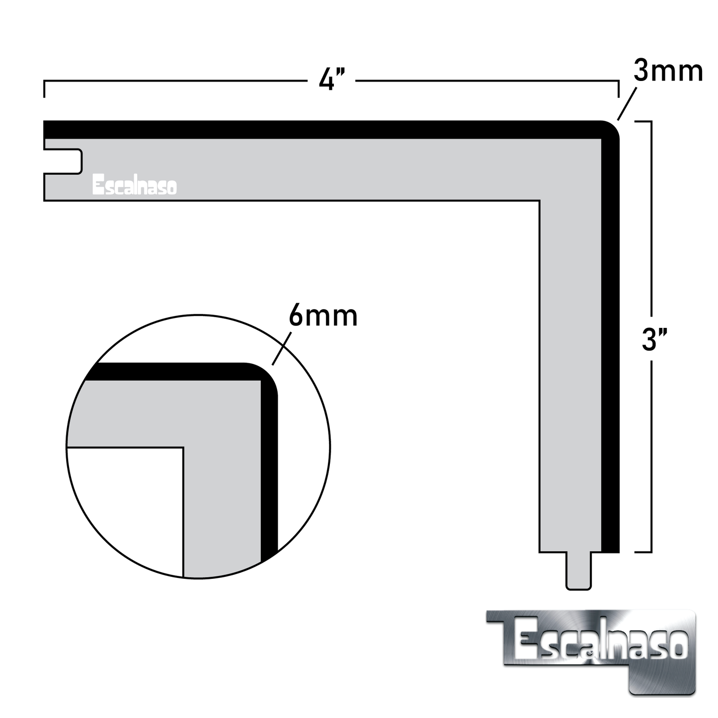 (10018) ENGINEERED WATERFALL NOSING 90 DEGREES