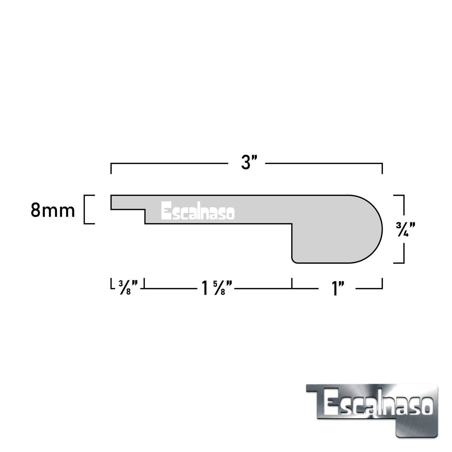 (11008) 8 MM SUBURBS STAIR NOSINGS FLUSH