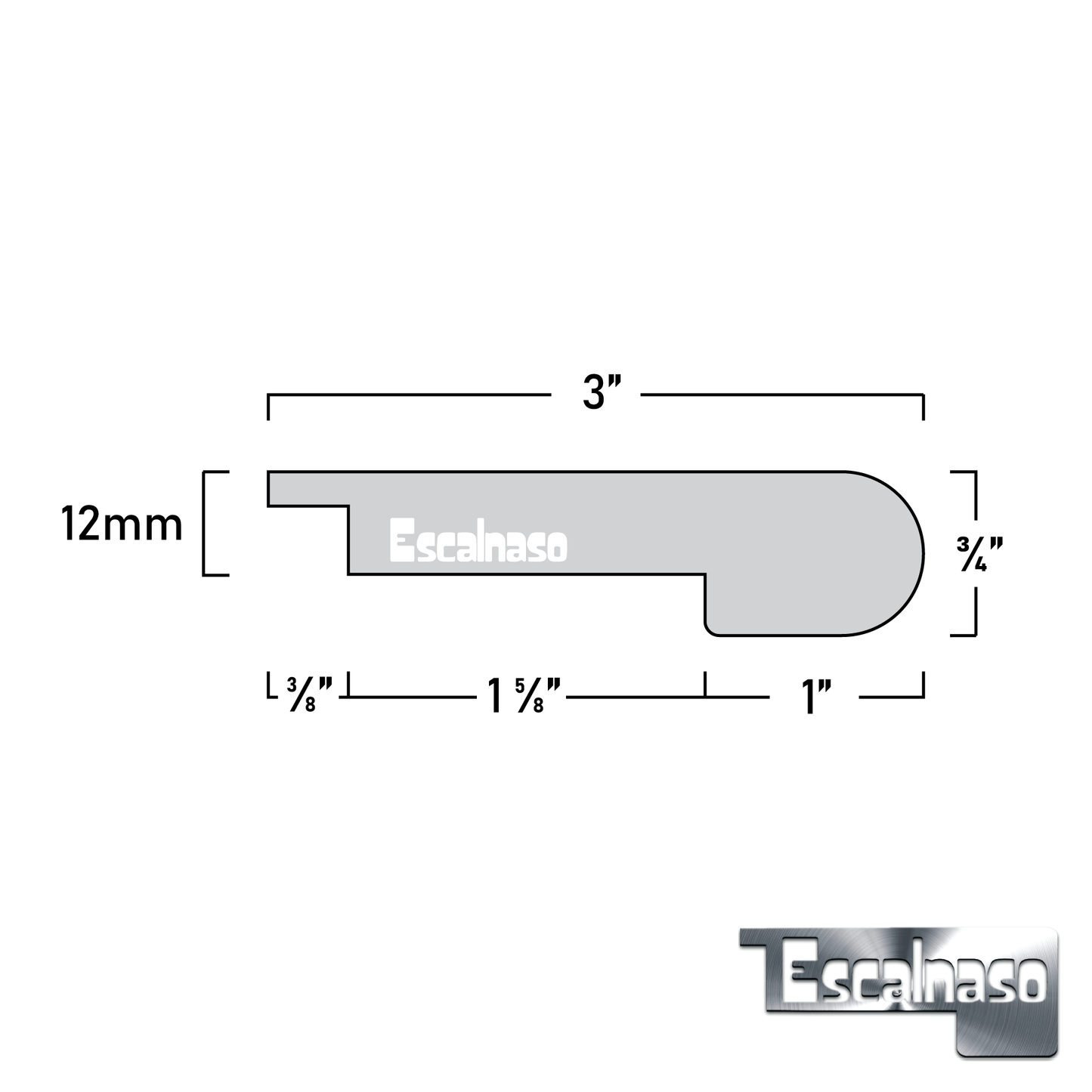 (11012) 12 MM SUBURBS STAIR NOSINGS FLUSH