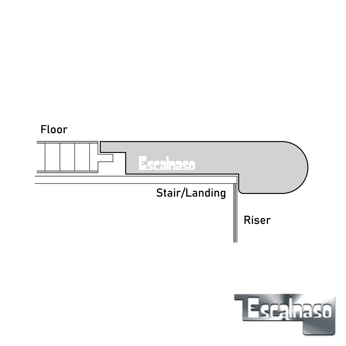 (11012) 12 MM SUBURBS STAIR NOSINGS FLUSH