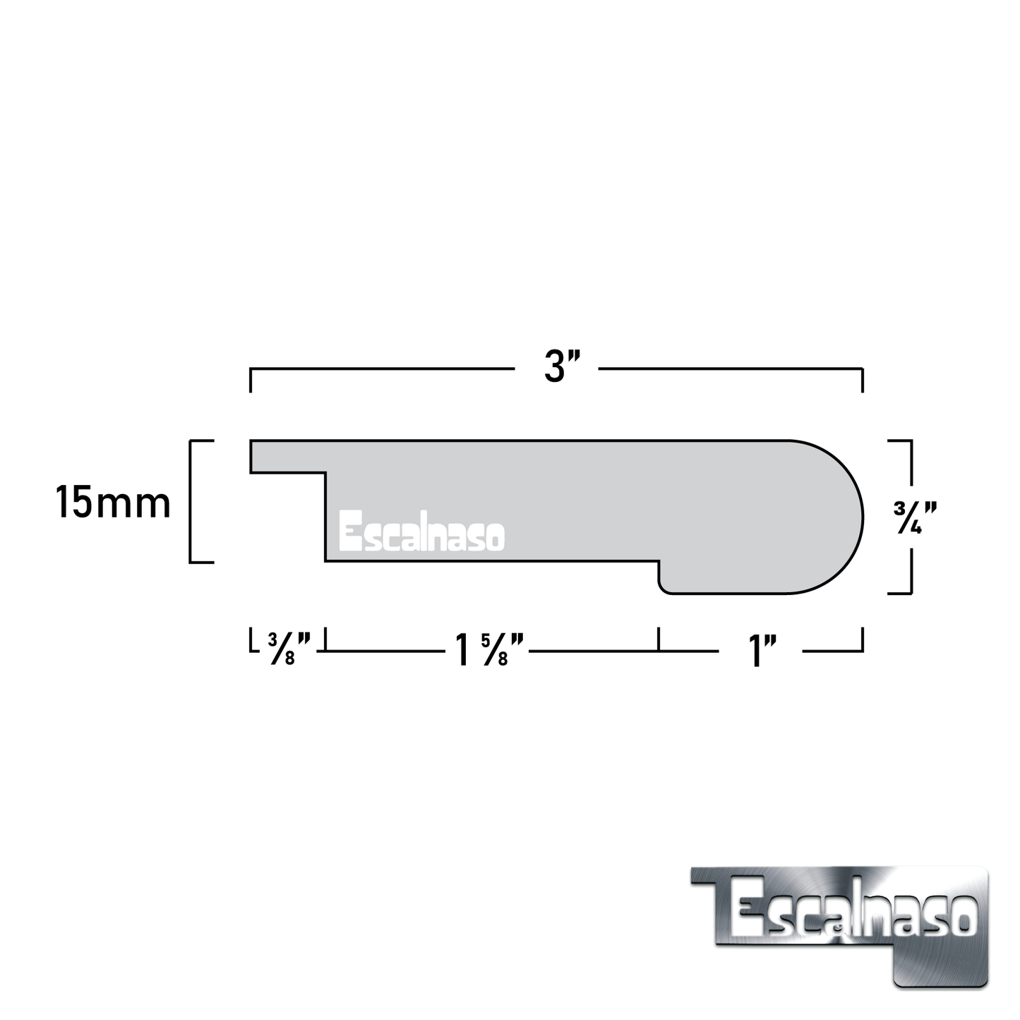 (11015) 15 MM SUBURBS STAIR NOSINGS FLUSH