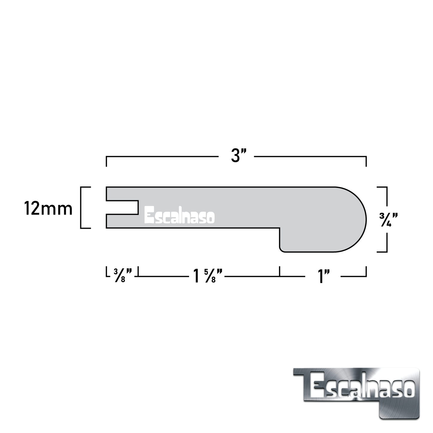 (11018) 12 MM SUBURBS STAIR NOSINGS FLUSH