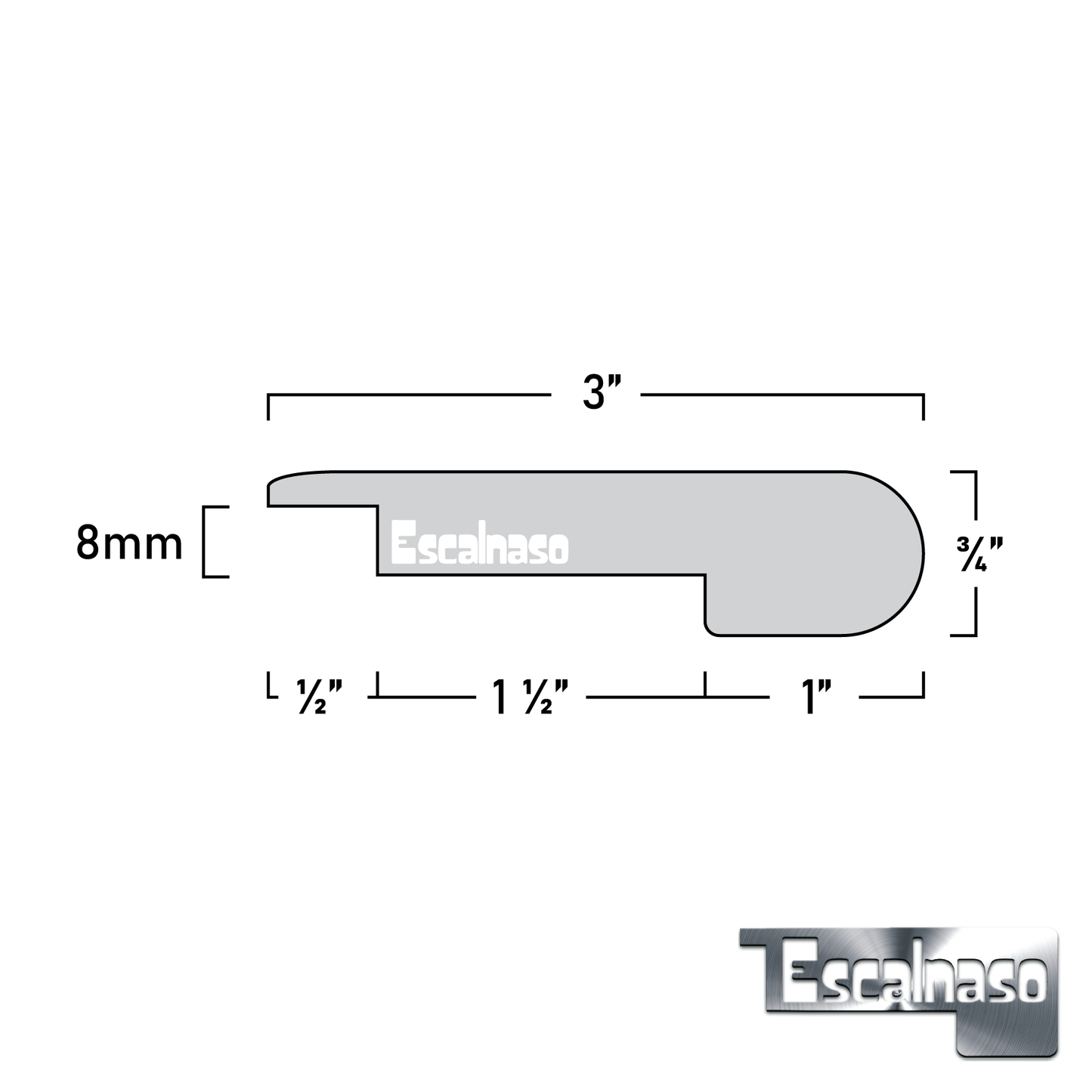 (11208) 8 MM SUBURBS STAIR NOSINGS OVERLAP