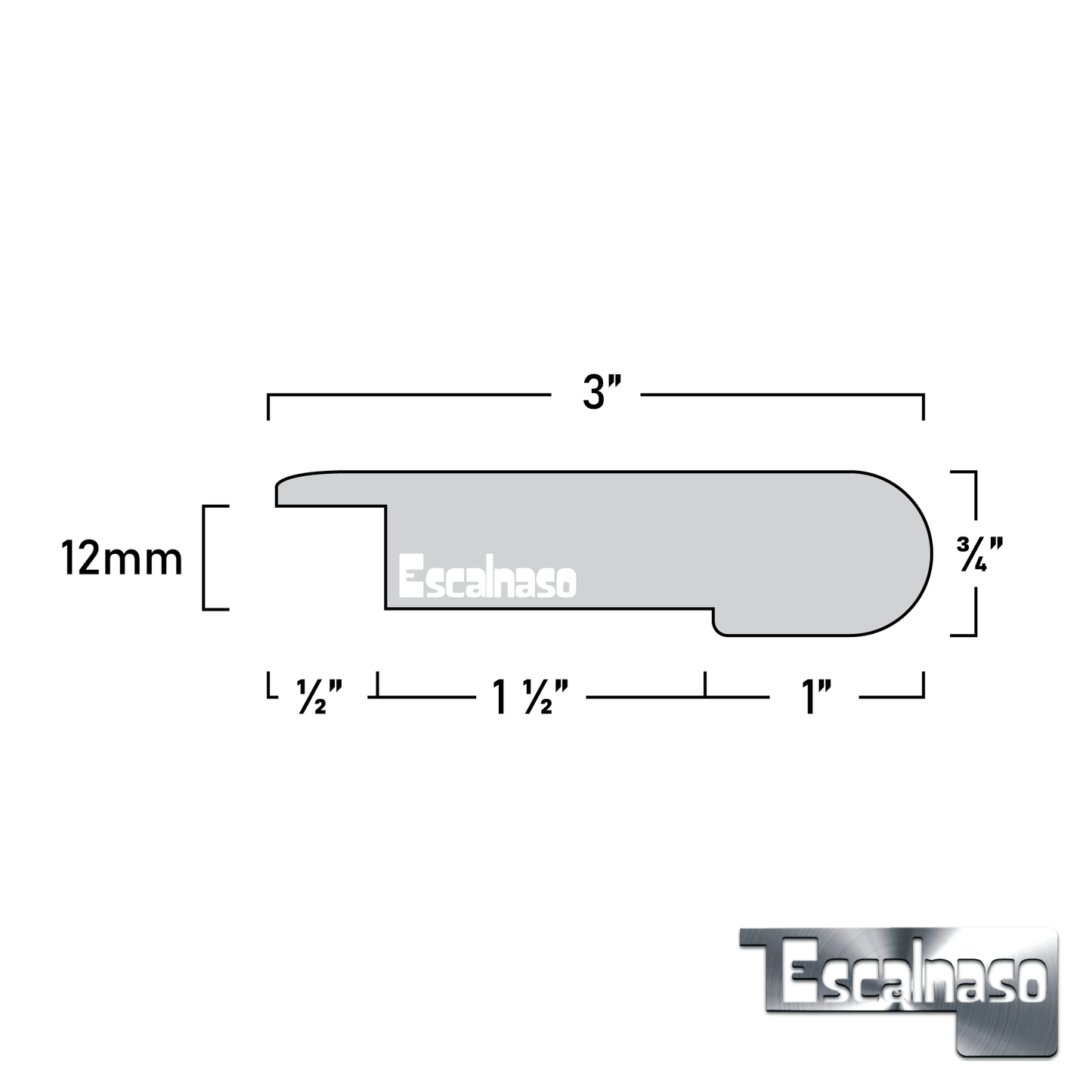 (11212) 12 MM SUBURBS STAIR NOSINGS OVERLAP