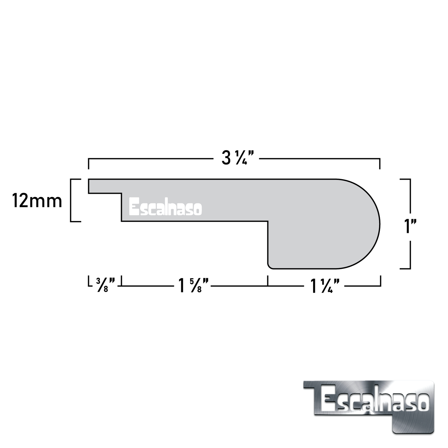 (11312) 12 MM DOWNTOWN STAIR NOSINGS FLUSH